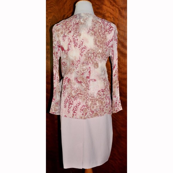 Saint Tropez West Skirt and Studio 1940 Long Sleeved Button Down Sash Blouse - Picture 4 of 9